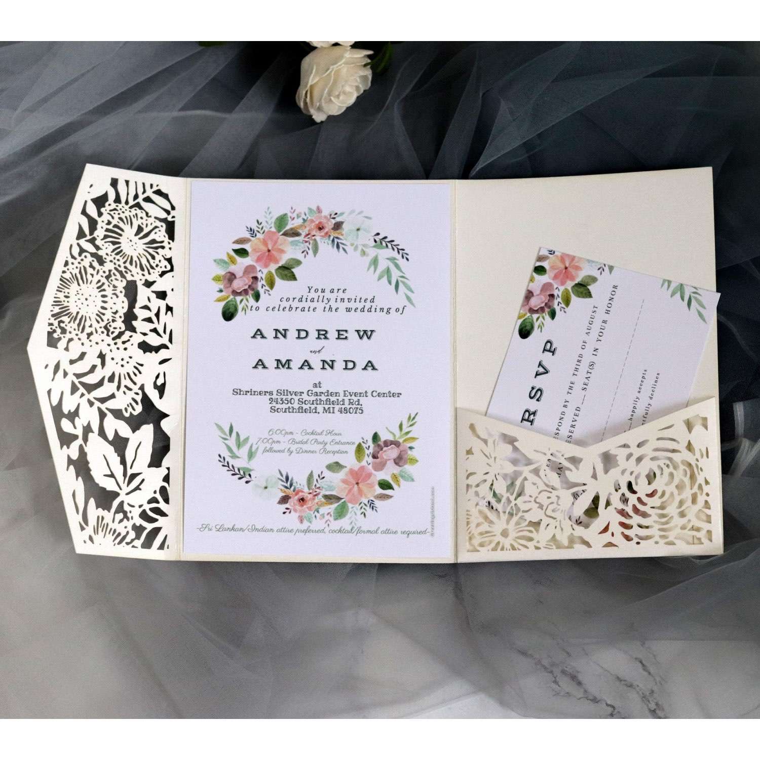 Business Annual Meeting Invitation Card Laser Cut Paper 